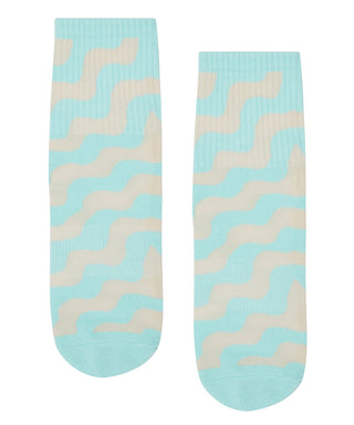 MoveActive | Crew Style Grippy Socks | Aqua Wave