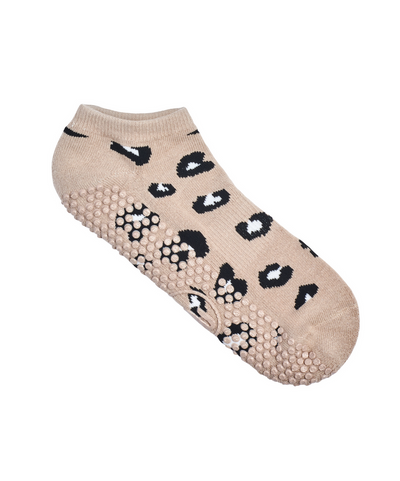 MoveActive | Low Rise Grippy Socks | Cheetah Nude