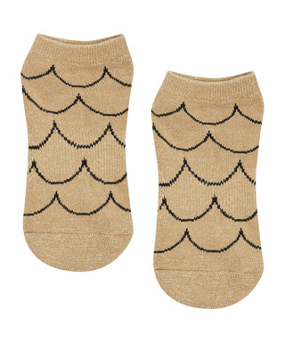 MoveActive | Low Rise Grippy Socks | Scallop Gold
