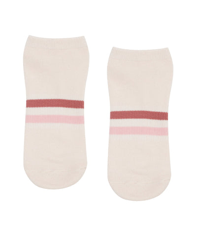MoveActive | Low Rise Grippy Socks | Blush Stripes