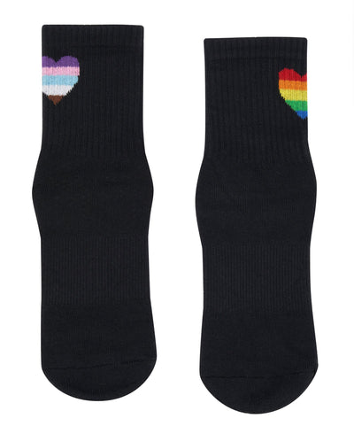 MoveActive | Crew Style Grippy Socks | Rainbow Heart