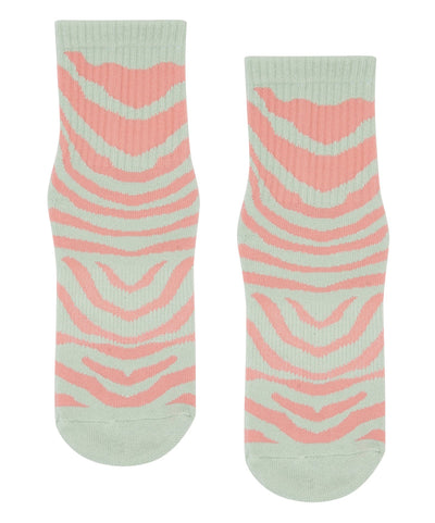 MoveActive | Crew Style Grippy Socks | Pastel Zebra