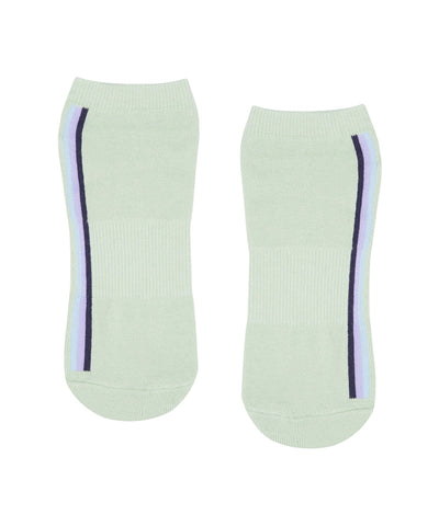 MoveActive I Low Rise Grippy Socks I Stellar Stripes Mint