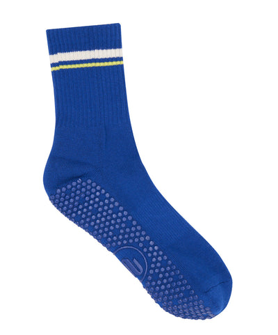 MoveActive | Crew Style Grippy Socks | Sporty Stripe Indigo
