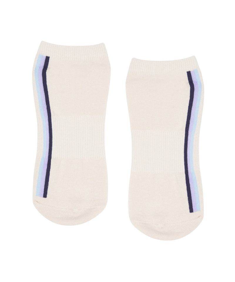 MoveActive I Low Rise Grippy Socks I Stellar Stripes Milk