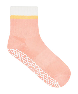 MoveActive | Crew Style Grippy Socks | Guava Stripes