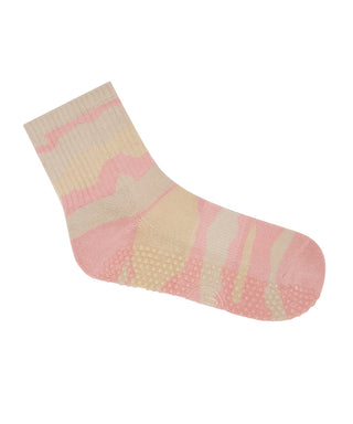 MoveActive | Crew Style Grippy Socks | Pink Camo