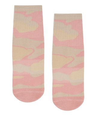 MoveActive | Crew Style Grippy Socks | Pink Camo