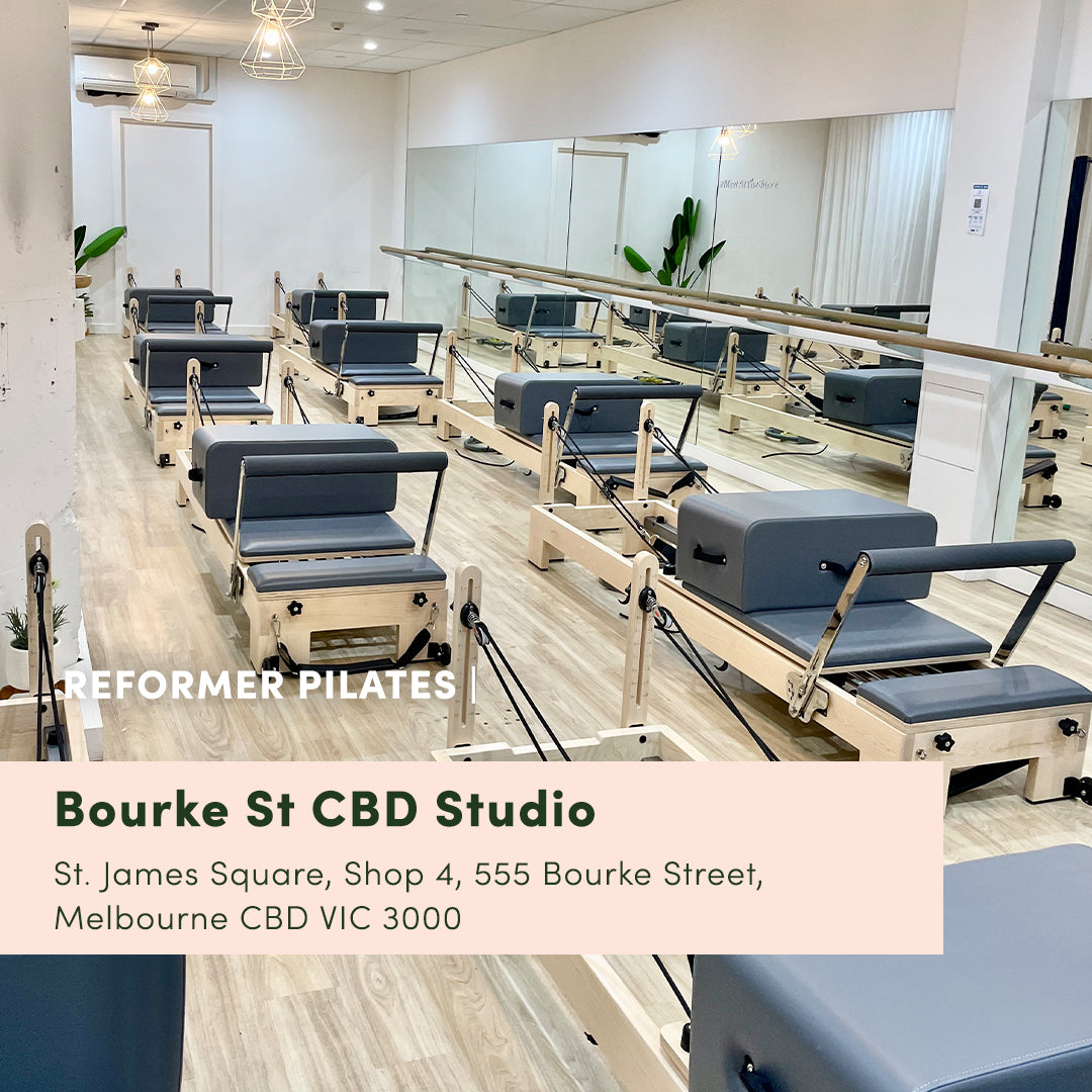 Bourke Street, bourke street shopping mall, business end of Melbourne CBD, st james, Pilates Reformer group fitness Studio classes