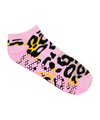 MoveActive | Low Rise Grippy Socks | Candy Pink Leopard