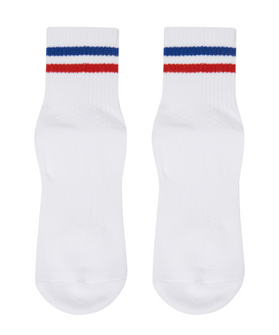 MoveActive | Crew Style Grippy Socks | Ribbed Sporty Retro White