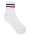 MoveActive | Crew Style Grippy Socks | Ribbed Sporty Retro White
