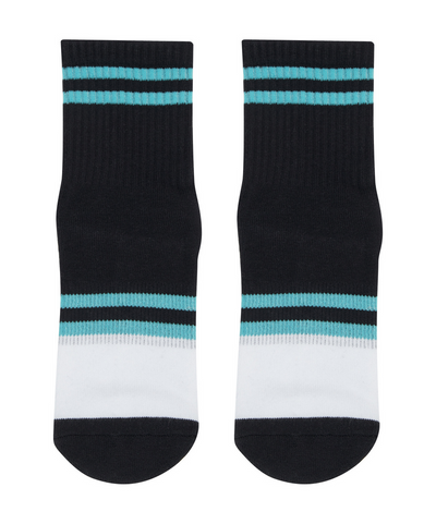 MoveActive | Crew Style Grippy Socks | Turquoise Stripes MA X Elle