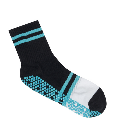 MoveActive | Crew Style Grippy Socks | Turquoise Stripes MA X Elle