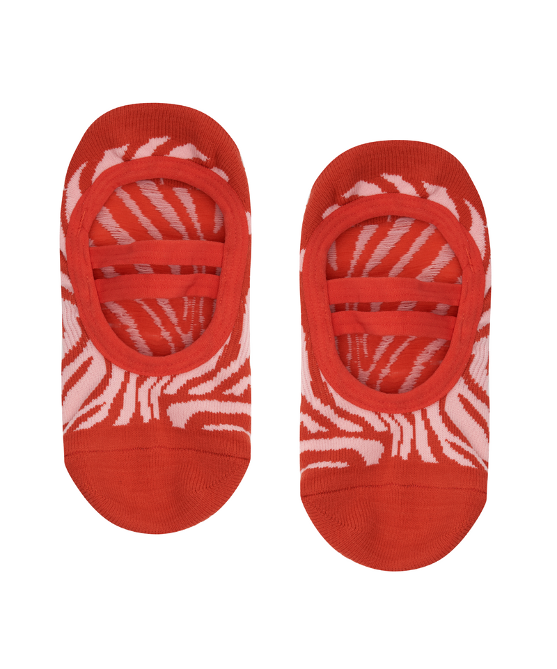 MoveActive I Ballet Style Grippy Socks I Burnt Orange Zebra