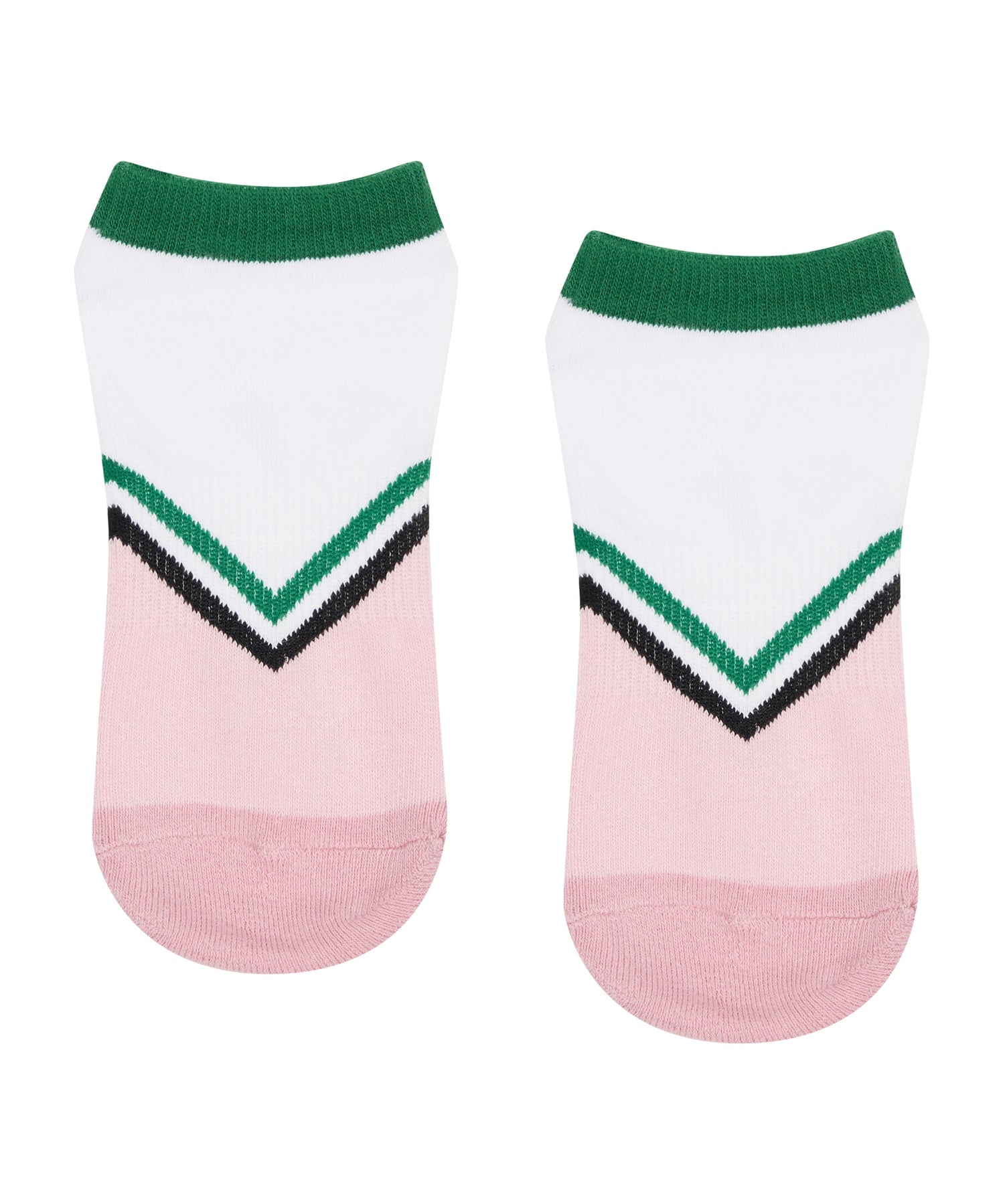 MoveActive I Low Rise Grippy Socks I Preppy Volley Point - Green White & Pink